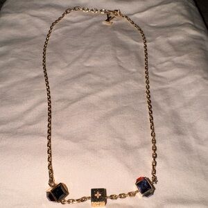 Louis Vuitton Gold Necklace with Multicolor Charms